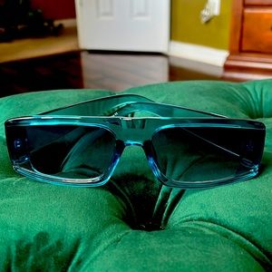 BP Rectangular Sunglasses. Clear Blue.